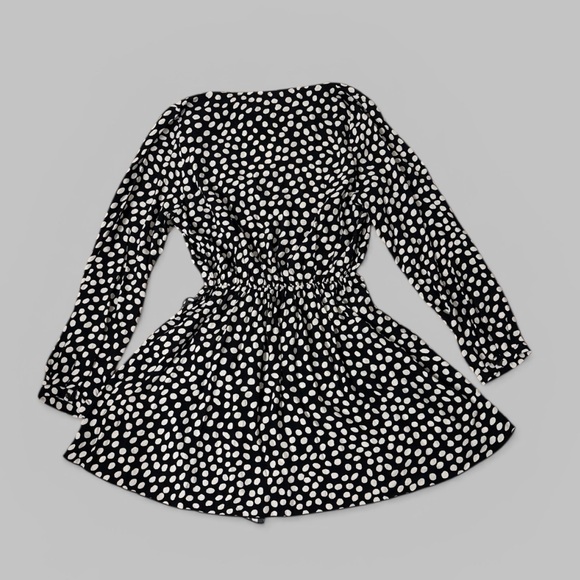 Zara Black & White Polka Dot Mini Dress - Picture 4 of 9